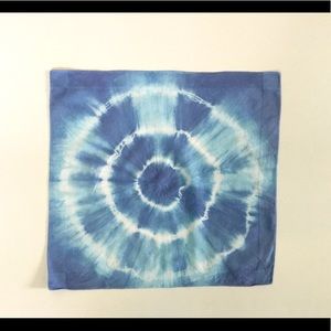 Shibori Tie Dye Indigo Cotton Pocket Square Handkerchief, Handmade